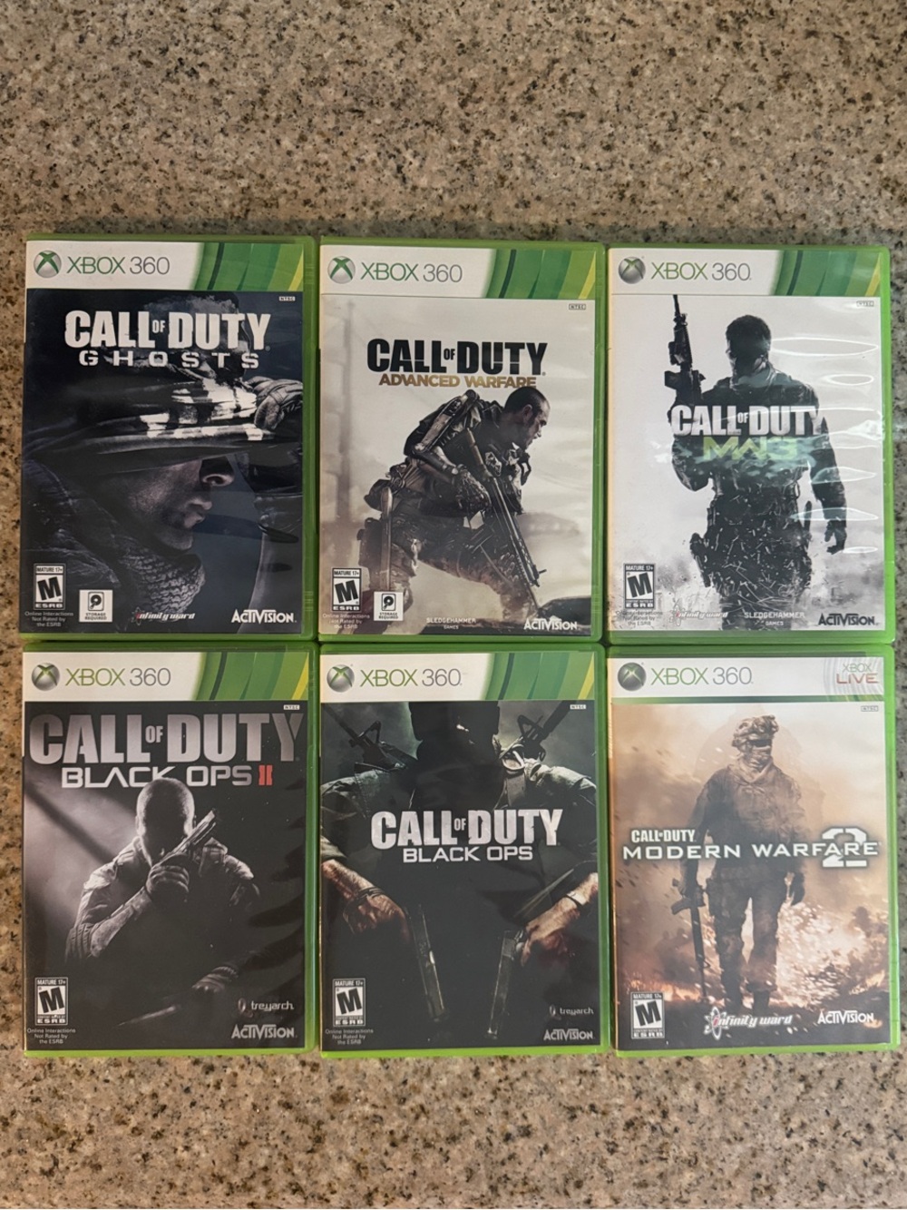 Call of Duty Xbox 360 Game Bundle - Green Cases
